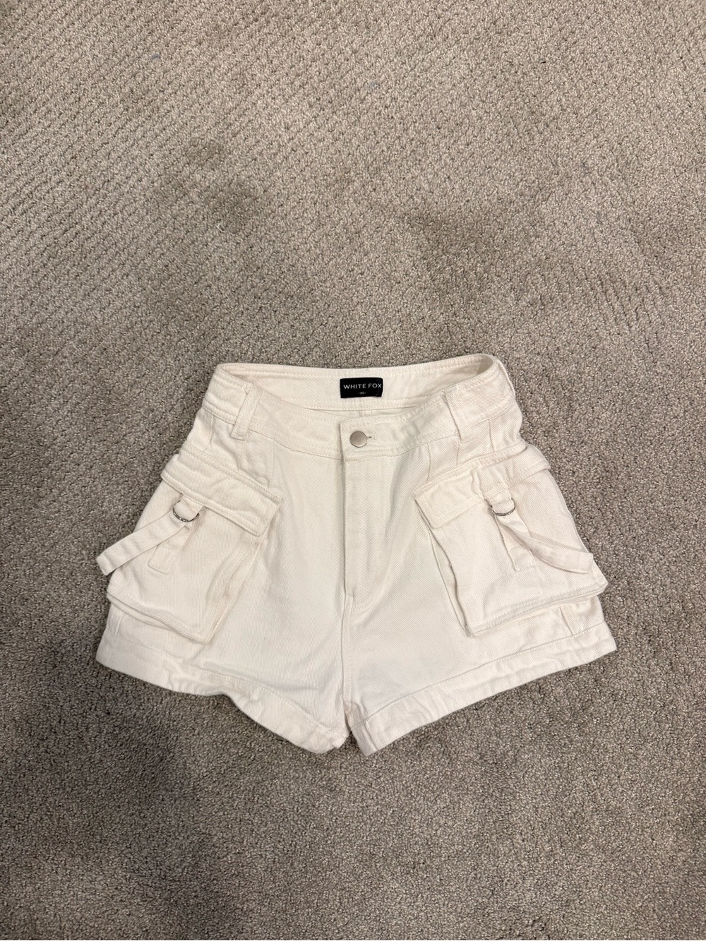 XS white fox white jean shirt